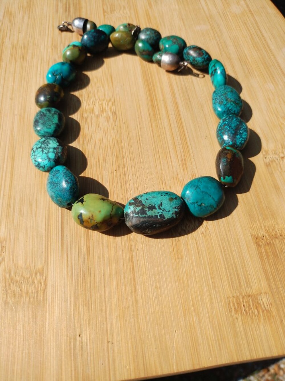 Jay King DTR Chunky Hubei Turquoise nugget necklace 925 Sterling Silver - Picture 8 of 8